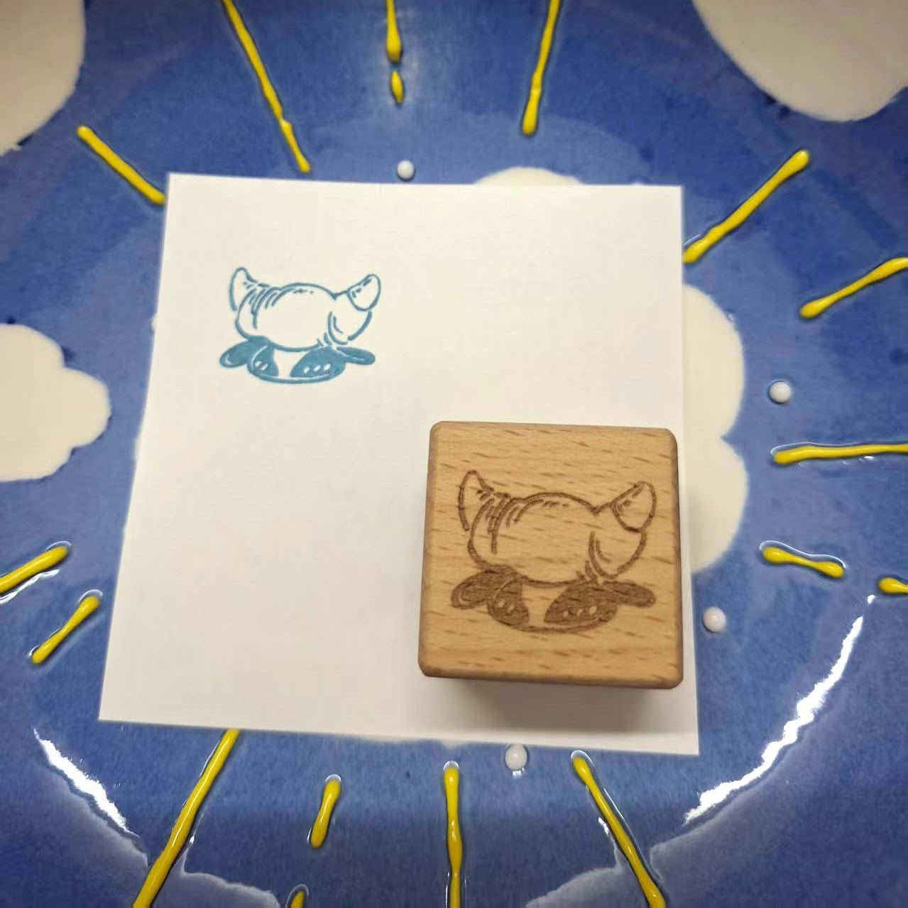 Cow Croissant Rubber Stamp 牛角包